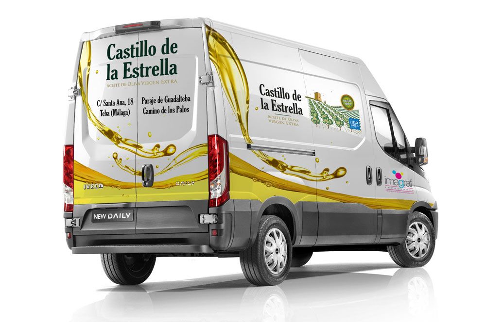 Rotulación de furgoneta de Castillo de la Estrella: diseño