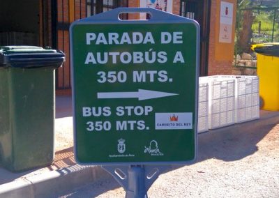 Señalizaciones para la salida del Caminito del Rey