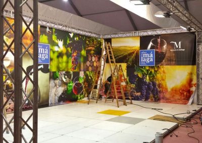 Murales y rótulos para el stand de Sabor a Málaga en la Feria Nacional del Vino