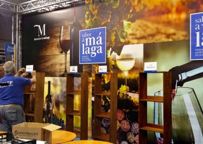 Murales y rótulos para el stand de Sabor a Málaga en la Feria Nacional del Vino