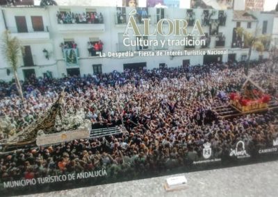 Placas promocionales de Álora en la salida del Caminito del Rey