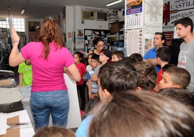 Visita del CEIP El Hacho a Imprenta Castillo