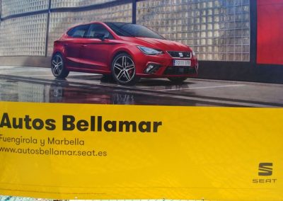 Lonas y vinilos de corte para presentación del nuevo Seat Ibiza de Autos Bellamar