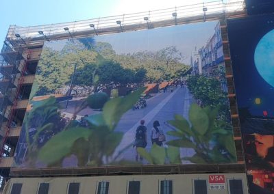 Lona de 20x15 m de Verosa para el edificio La Equitativa de Málaga