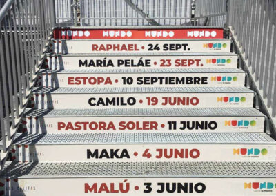 Contrahuellas en las escaleras de la Plaza de Toros de Córdoba