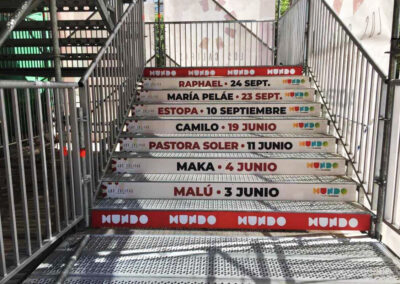 Contrahuellas en las escaleras de la Plaza de Toros de Córdoba