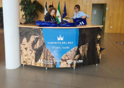 Diputación de Málaga: 10º aniversario del Caminito del Rey. Mostrador corto.
